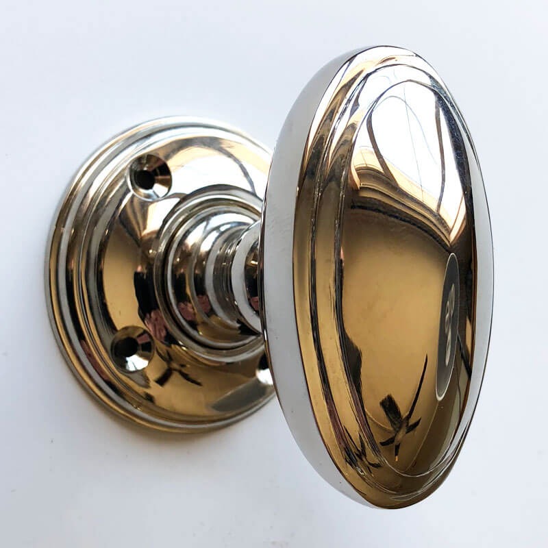 Edwardian Oval Door Knobs Polished Nickel Broughtons Lighting And Ironmongery 6563